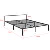 Cama Doble Imatra De Metal Con Somier - Minimalista - 140 X 200 Cm - Negro Mate [en.casa]