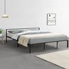 Cama Doble Imatra De Metal Con Somier - Minimalista - 180 X 200 Cm - Negro Mate [en.casa]