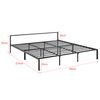 Cama Doble Imatra De Metal Con Somier - Minimalista - 180 X 200 Cm - Negro Mate [en.casa]