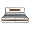 Cama Doble Villach Con Somier - Acero 180 X 200cm - Negro Mate [en.casa]