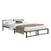 Cama Doble Meran Con Somier Y Reposacabezas Acero 180 X 200 Cm - Negro [en.casa]