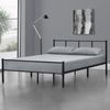 Cama De Metal Estable Laos - 160cm X 200cm - Cama Doble - Cama Matrimonio - Somier - Negro Mate [en.casa]®