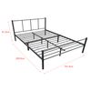 Cama De Metal Estable Laos - 160cm X 200cm - Cama Doble - Cama Matrimonio - Somier - Negro Mate [en.casa]®