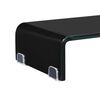 Soporte Para Monitor De Vidrio - 60 X 25 X 11 Cm - Base Para Pantalla - Para Mesa De Ordenador - Organizador De Escritorio Para Monitor O Portátil - Negro Lacado [en.casa]®