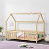 Cama Para Niños De Madera Pino - 70 X 140 Cm - Cama Infantil Con Reja Protectora - Forma De Casa - Casita - Pino Natural [en.casa]®