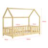 Cama Para Niños De Madera Pino - 70 X 140 Cm - Cama Infantil Con Reja Protectora - Forma De Casa - Casita - Pino Natural [en.casa]®