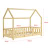 Cama Para Niños De Madera Pino - 80 X 160 Cm - Cama Infantil Con Reja Protectora - Forma De Casa - Casita - Pino Natural [en.casa]®