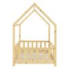 Cama Para Niños De Madera Pino - 90 X 200 Cm - Cama Infantil Con Reja Protectora - Forma De Casa - Casita - Pino Natural [en.casa]®