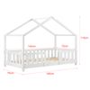 Cama Para Niños De Madera Pino - 70 X 140 Cm - Cama Infantil Con Reja Protectora - Casita - Forma De Casa - Blanco Mate Lacado [en.casa]®