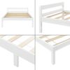 Cama Simple Nakkila Con Somier  Capacidad De Carga 100 Kg Pino 90 X 200 Cm - Blanco Mate [en.casa]