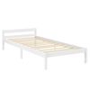 Cama Simple Nakkila Con Somier  Capacidad De Carga 150 Kg Pino 120 X 200 Cm - Blanco Mate [en.casa]