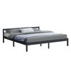 Cama De Pino Nakkila - 180 X 200 Cm - Cama Doble - Cama De Matrimonio - Con Somier - Capacidad De Carga 200 Kg - Gris Oscuro Lacado Mate [en.casa]®