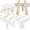 Cama Doble Nivala Con Somier Capacidad De Carga 200 Kg Pino 180 X 200 Cm - Blanco Mate [en.casa]