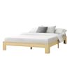 Cama De Pino Raisio - 140 X 200 Cm - Cama Doble - Cama De Matrimonio - Con Somier - Capacidad De Carga 150 Kg - Madera Natural [en.casa]®