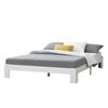 Cama De Pino Raisio - 160 X 200 Cm - Cama Doble - Cama De Matrimonio - Con Somier - Capacidad De Carga 200 Kg - Blanco Lacado Mate [en.casa]®