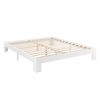 Cama Doble Raisio Con Somier Capacidad Máx 200 Kg Pino 180 X 200 Cm - Blanco Mate [en.casa]