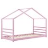 Cama Para Niños Vardø Con Somier - Forma De Casa - Pino 90 X 200 Cm - Rosa Lacado Mate [en.casa]