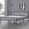 Cama Matrimonio Laos Con Somier - Metal - 140 X 200cm - Gris Oscuro Mate [en.casa]