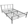 Cama Matrimonio Laos Con Somier - Metal - 140 X 200cm - Gris Oscuro Mate [en.casa]