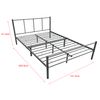 Cama Matrimonio Laos Con Somier - Metal - 140 X 200cm - Gris Oscuro Mate [en.casa]