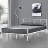 Cama Individual Laos Con Somier - Metal - 120 X 200cm - Blanco Mate [en.casa]