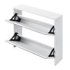 Zapatero Con Espejo - 67 X 63 X 17cm - Con 2 Compartimentos De Almacenamiento - Mueble Zapatero Organizador De Zapatos - Blanco [en.casa]®