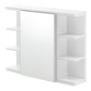 Mueble De Pared Para Baño - 64 X 80 X 20 Cm - Armario Colgante De Almacenamiento Con Espejo - Auxiliar De Baño - Blanco [en.casa]®