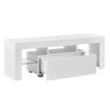 Mesa De Tele Con Led - Grimsey  - 130 X 35 X 45 Cm - Aglomerado -  Blanco [en.casa]