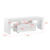 Mesa De Tele Con Led - Grimsey  - 130 X 35 X 45 Cm - Aglomerado -  Blanco [en.casa]