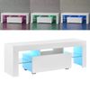 Mesa De Tele Con Led - Grimsey  - 130 X 35 X 45 Cm - Aglomerado -  Blanco [en.casa]