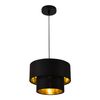 Lámpara Colgante - Lámpara De Techo - 149 Cm Con Cable - E27 - 60w - Luz Efectiva - Iluminación Interior - 230v - 50hz - Interruptor De Pared - Diámetro De Pantalla 30 Cm - Negro Y Dorado [lux.pro]®