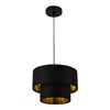 Lámpara Colgante - Lámpara De Techo - 149 Cm Con Cable - E27 - 60w - Luz Efectiva - Iluminación Interior - 230v - 50hz - Interruptor De Pared - Diámetro De Pantalla 30 Cm - Negro Y Dorado [lux.pro]®