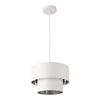 Lámpara Colgante - Lámpara De Techo - 149 Cm Con Cable - E27 - 60w - Luz Efectiva - Iluminación Interior - 230v - 50hz - Interruptor De Pared - Diámetro De Pantalla 30 Cm - Blanco Y Plata [lux.pro]®