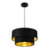 Lámpara Colgante - Lámpara De Techo - 149 Cm Con Cable - E27 - 60w - Luz Efectiva - Iluminación Interior - 230v - 50hz - Interruptor De Pared - Diámetro De Pantalla 40 Cm - Negro Y Dorado [lux.pro]®