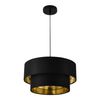 Lámpara Colgante - Lámpara De Techo - 149 Cm Con Cable - E27 - 60w - Luz Efectiva - Iluminación Interior - 230v - 50hz - Interruptor De Pared - Diámetro De Pantalla 40 Cm - Negro Y Dorado [lux.pro]®