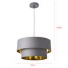 Lámpara Colgante - Lámpara De Techo - 149 Cm Con Cable - E27 - 60w - Luz Efectiva - Iluminación Interior - 230v - 50hz - Interruptor De Pared - Diámetro De Pantalla 40 Cm - Gris Y Dorado [lux.pro]®