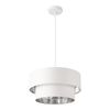 Lámpara Colgante - Lámpara De Techo - 149 Cm Con Cable - E27 - 60w - Luz Efectiva - Iluminación Interior - 230v - 50hz - Interruptor De Pared - Diámetro De Pantalla 40 Cm - Blanco Y Plata [lux.pro]®