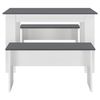 Conjunto De Mesa De Comedor De Diseño - Mesa De Cocina - 120 X 70 Cm X 73 Cm - Set De 2 Bancos - 86,5 X 33 X 43,5 Cm - Silla De Comedor - Silla De Cocina - Blanco Y Gris [en.casa]®