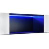 Armario De Pared Elegante Con Iluminación Led Azul - 150 X 30 X 30 Cm - Mueble De Salón Para Tv Flotante - Cómoda - Consola - 2 Puertas Y Un Estante Para Almacenar - Iluminación Interior [en.casa]®