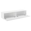 Mueble De Tv De Pared Evaton Aglomerado 140 X 33 X 30 Cm Blanco Alto Brillo [en.casa]