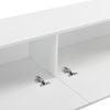 Mueble De Tv De Pared Evaton Aglomerado 140 X 33 X 30 Cm Blanco Alto Brillo [en.casa]