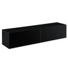 Mueble De Tv De Pared Evaton Aglomerado 140 X 33 X 30 Cm Negro Alto Brillo [en.casa]