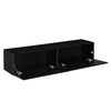 Mueble De Tv De Pared Evaton Aglomerado 140 X 33 X 30 Cm Negro Alto Brillo [en.casa]