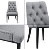 Silla De Comedor En Diseño Chesterfield - 100 X 53 X 60 Cm - Sillón Elegante - Silla De Cocina O Salón - Patas De Metal - Vintage - Asiento Tapizado - Gris Claro [en.casa]®