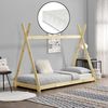 Cama Tipi Para Niños Pequeños Onejda Con Colchón Madera Pino 90x200cm Color Pino Natural [en.casa]