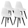 Set De 4 Sillas De Comedor Brevik Diseño Nórdico Plástico 83 X 54 X 48 Cm - Blanco Y Negro [en.casa]