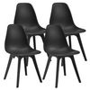 Set De 4 Sillas De Comedor Brevik Diseño Nórdico Plástico 83 X 54 X 48 Cm - Negro [en.casa]