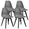 Set De 4 Sillas De Comedor Brevik Diseño Nórdico Plástico 83 X 54 X 48 Cm - Gris Y Negro [en.casa]