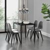 [en.casa]® Mesa De Comedor Minimalista - Negro - 105cm X 60cm X 75cm - Para 4 Personas - Set De 4 X Sillas De Diseño - 83cm X 54cm X 48cm - Gris - Juego De Comedor