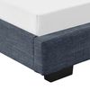 Corium Cama Individual Masari Con Somier Tapizado En Lienzo / Mdf 90 X 200 Cm - Gris Oscuro